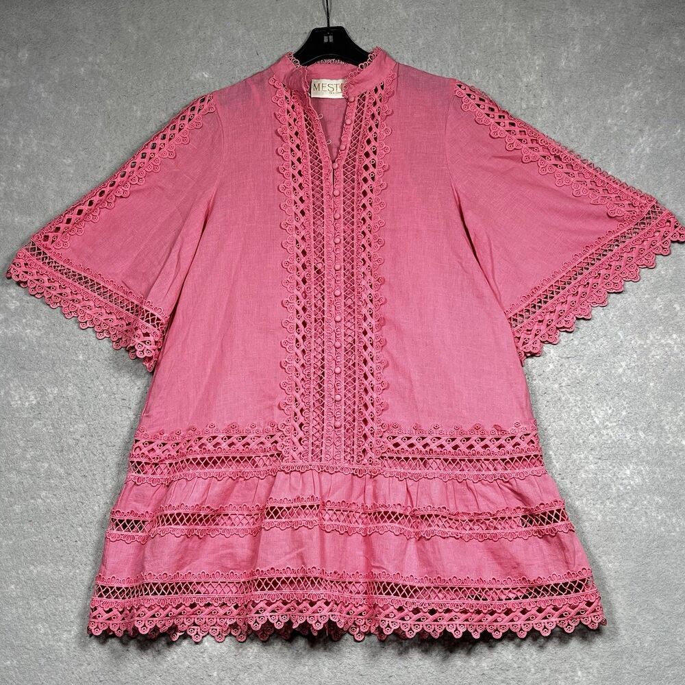 Mestiza New York Flora 3D Lace Mini Dress Women’s Small In Pink